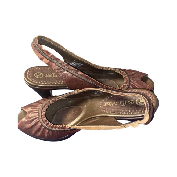 Bella Vita Peep Toe Sling Back Brown Leather Heels size 8 Narrow - Picture 11 of 11